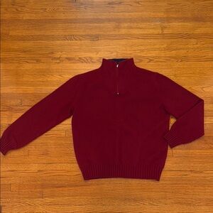 Paul Stuart Burgundy Half-Zip Sweater